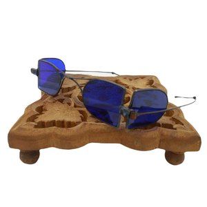 Antique Cobalt Blue Wire Rim 4 D Lens Sunglasses Glasses Vintage Spectacles